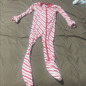 Kickee Pants Red and White Striped Kids Footie